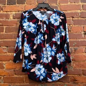 Liz Claiborne Career‎ Wear Petite Floral Blouse Size Large Petite